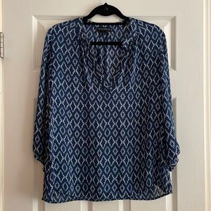 BANANA REPUBLIC long sleeve sheer blue blouse